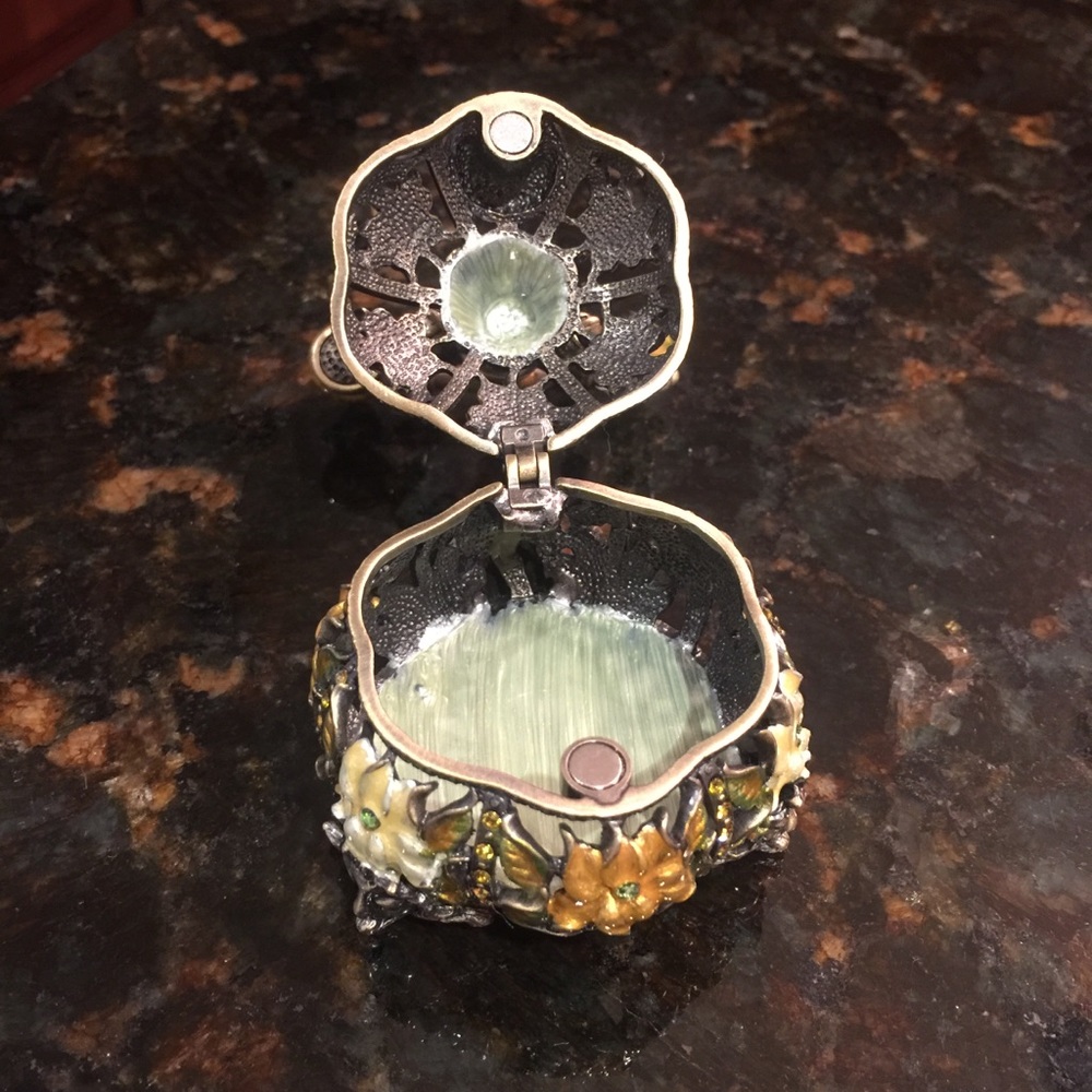Enamel Rhinestone Studded Telephone Keepsake Box - Picture 3 of 4